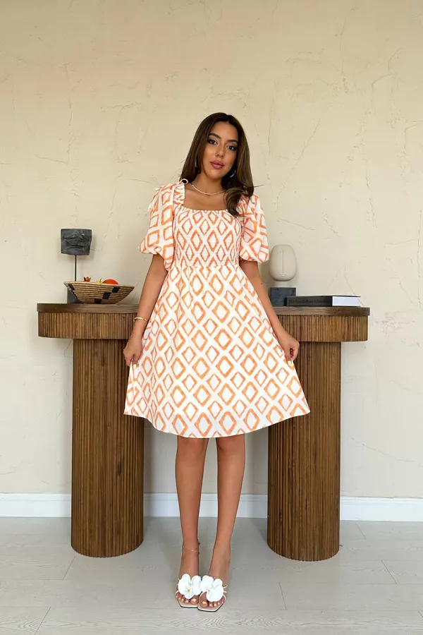 Square Patterned Summer Dress