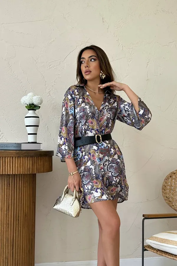 Robe chemise à motifs