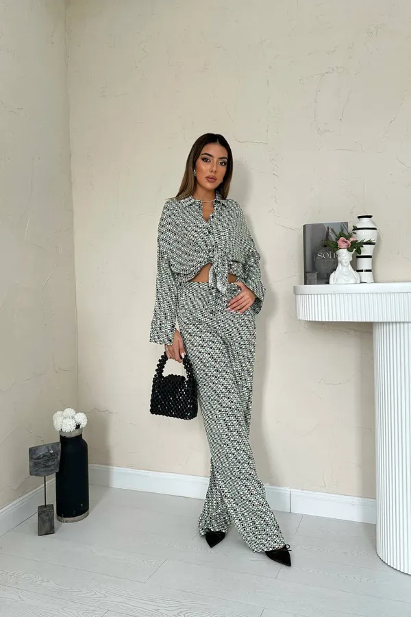 Digitally Patterned Shirt and Trouser Set
