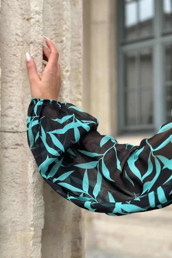 Patterned Ruffle Dress