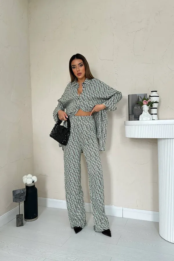 Digitally Patterned Shirt and Trouser Set