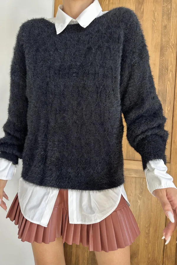 Pull tricoté à motif baklava