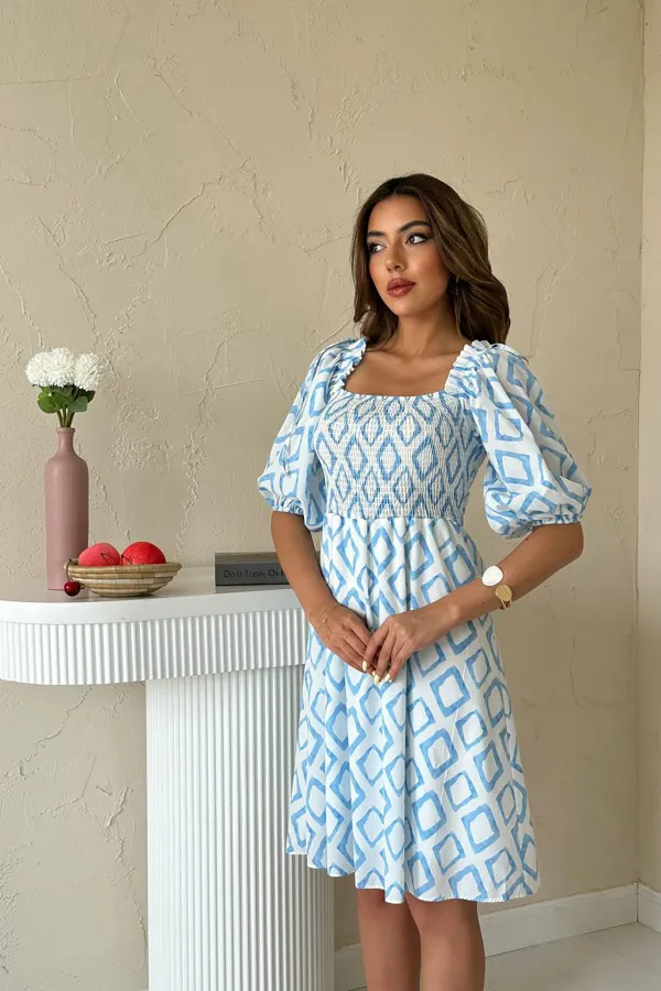 Square Patterned Summer Dress