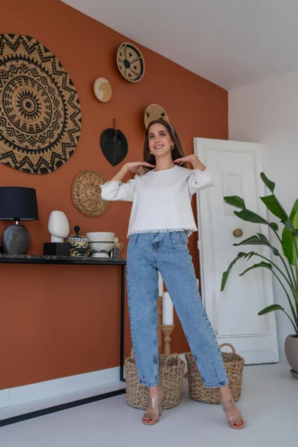 Chemisier à pompons détaillés