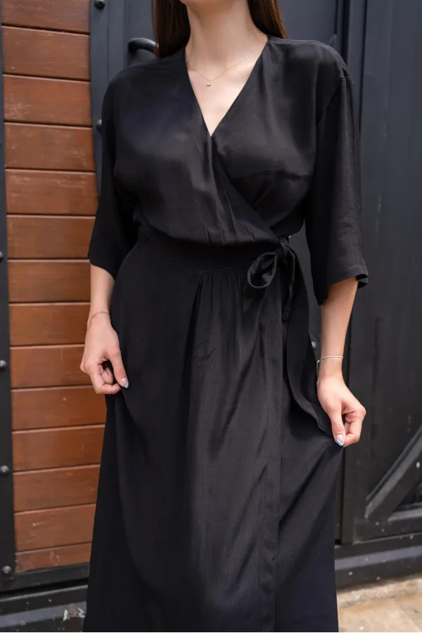 Belted Half Sleeve Dress