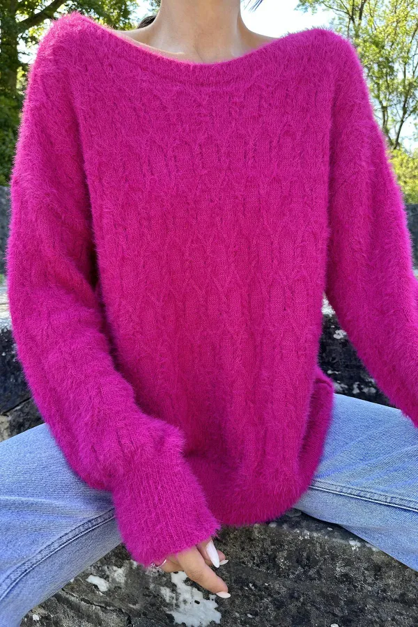 Pull tricoté à motif baklava