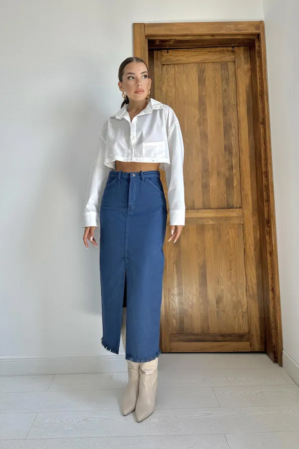 Poplin Shirt with Detachable Waist