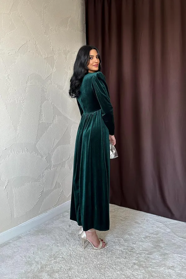 Göğüs Altı Taşlı Elbise