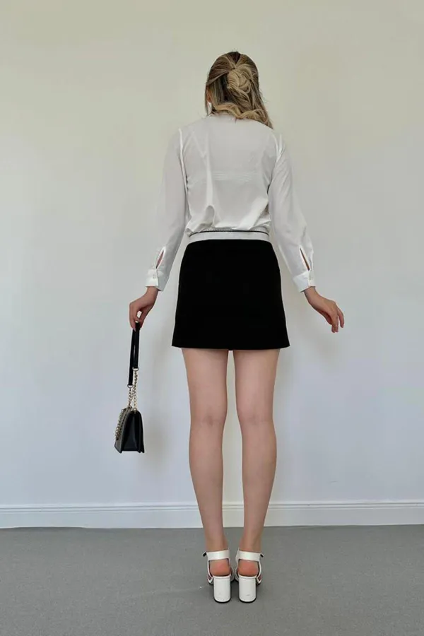 Mini Skirt with Beaded Belt