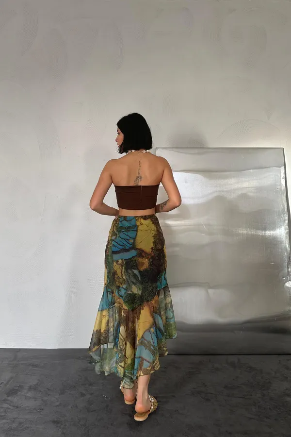 Printed Elastic Skirt