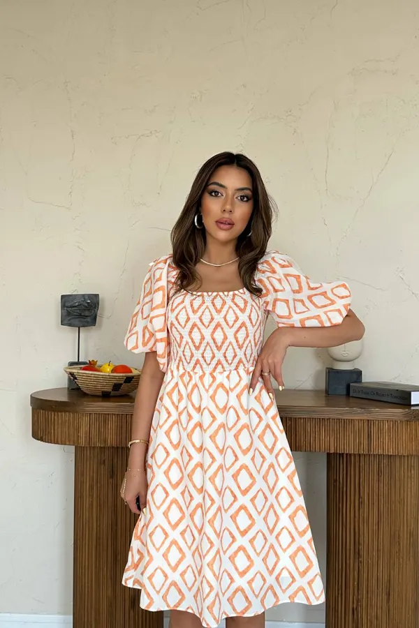 Square Patterned Summer Dress