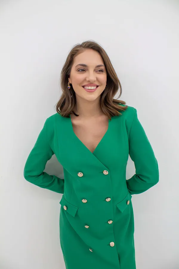 Robe veste à boutons dorés