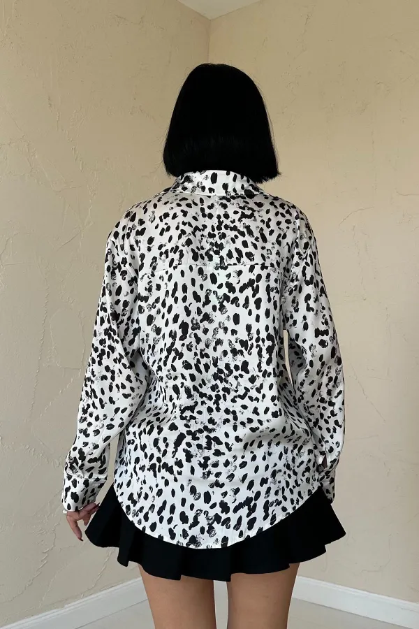 Leopard Print Satin Shirt