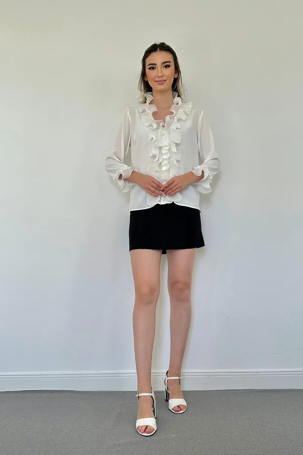 Flounced Collar Shirt