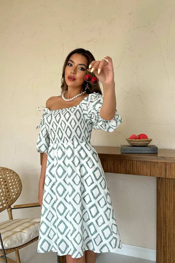 Square Patterned Summer Dress