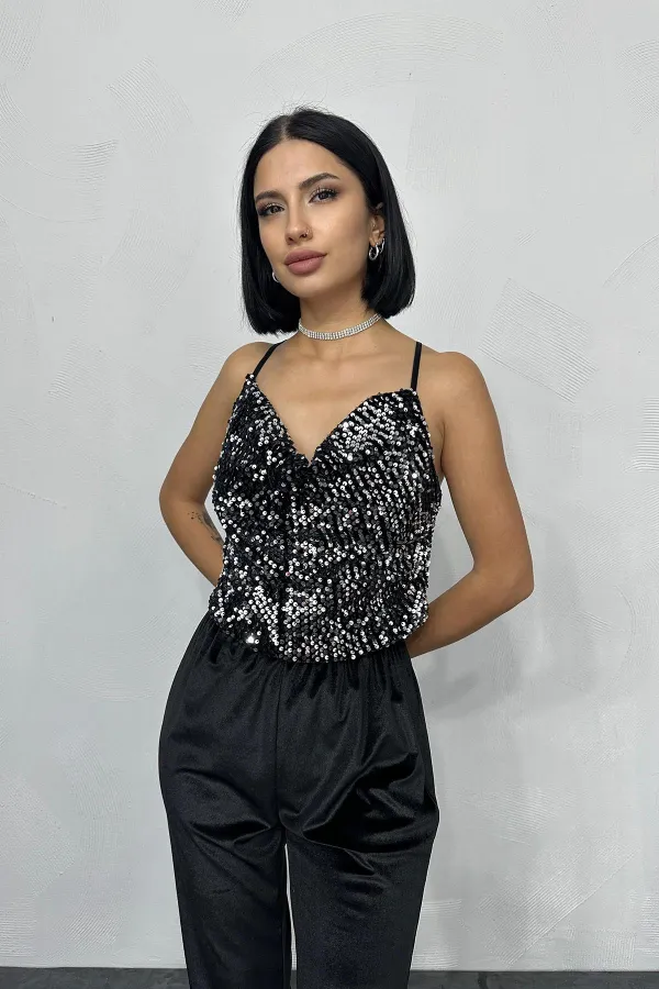 Askılı Degaje Bluz