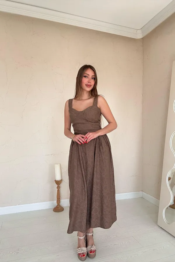 Side Pleated Chest Cup Dress