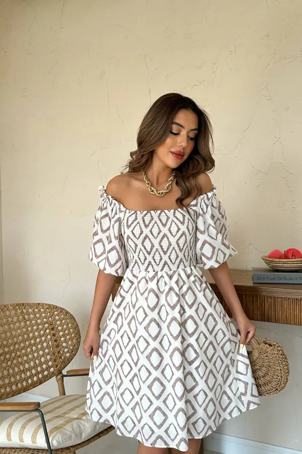 Square Patterned Summer Dress