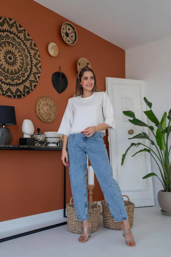 Chemisier à pompons détaillés