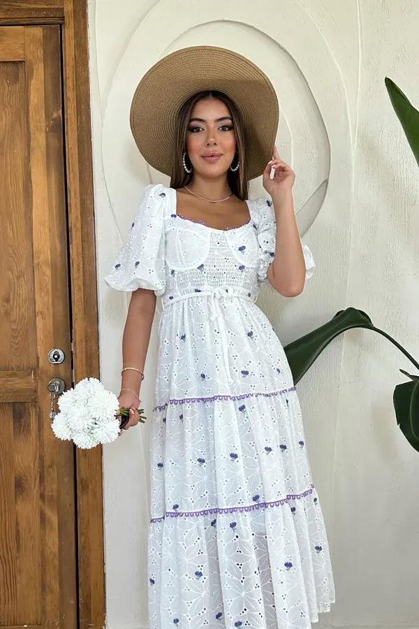 Lace Detailed Embroidered Dress