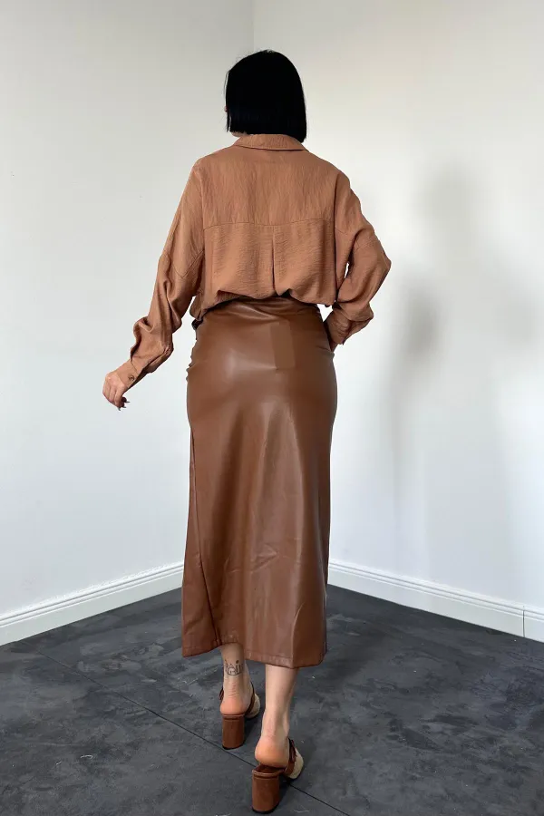 Ön Büzgülü Askılı Etek