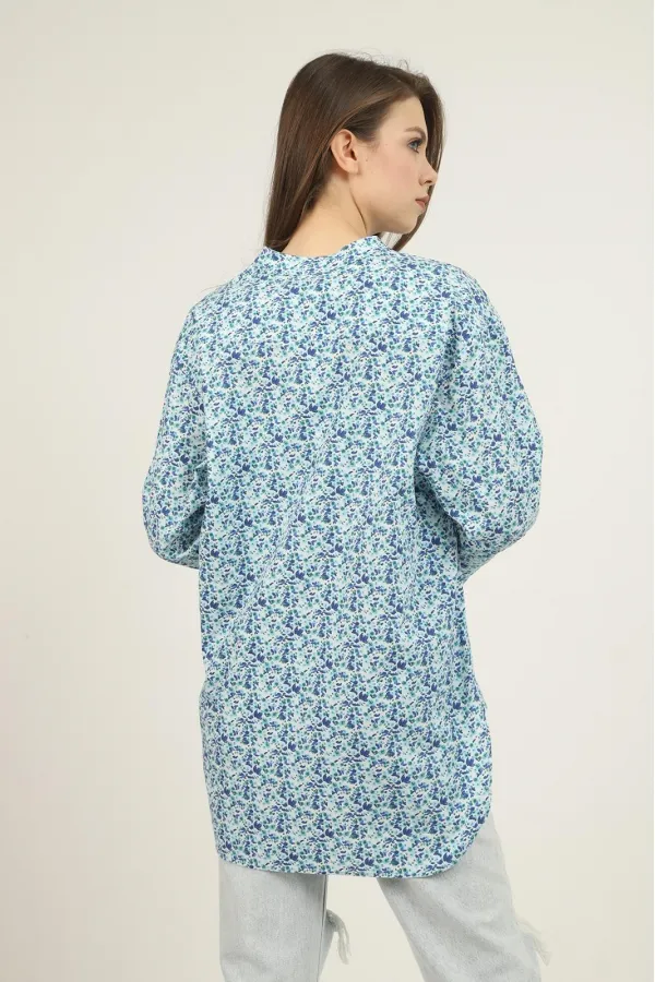 V-Neck and Patterned Shirt