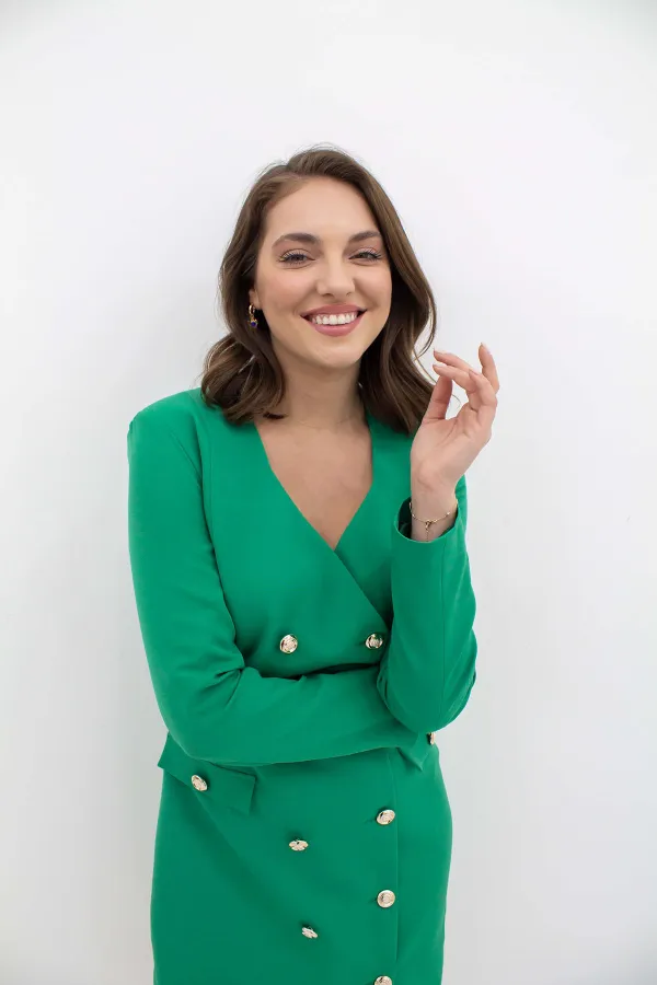 Robe veste à boutons dorés