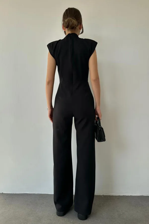 Padded Stand-up Collar Jumpsuit