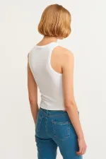 Fitilli Halter Yaka Örme Atlet