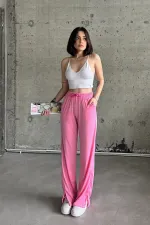 Slit-trim Lycra High-Waisted Sweatpants