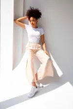 T-shirt basique à col rond côtelé