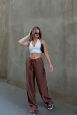 Linen Blend Loose Fit Trousers