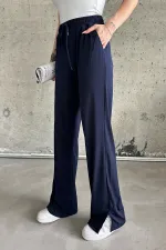 Yırtmaçlı Likralı Yüksek Bel Eşofman Altı