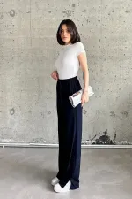 Yırtmaçlı Likralı Yüksek Bel Eşofman Altı