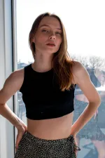 Ribbed Super Crop Halter Neck Knitted Tank Top