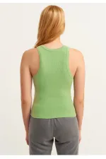 Ribbed Halter Neck Knitted Tank Top