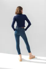 Uzun Kollu Fitilli Bluz Crop Örme T-shirt