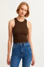 Ribbed Halter Neck Knitted Tank Top