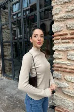 Yarım Balıkçı Yaka Fitilli Kazak