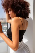 Strappy Cotton Crop Top Bustier