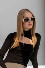 Black Ribbed Turtleneck Blouse