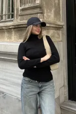 Turtleneck Slim Fit Knitted Blouse