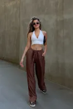 Linen Blend Loose Fit Trousers