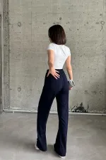 Yırtmaçlı Likralı Yüksek Bel Eşofman Altı