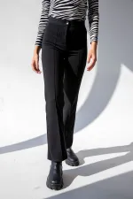 Pantalon évasé taille haute style espagnol