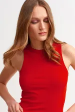 Ribbed Halter Neck Knitted Tank Top