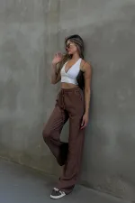 Linen Blend Loose Fit Trousers