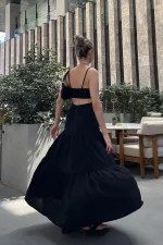 Pleated Layered Maxi Skirt