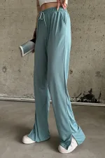 Pantalon de survêtement taille haute avec fentes et Lycra