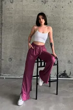 High-Waisted Sweatpants with Slits and Lycra